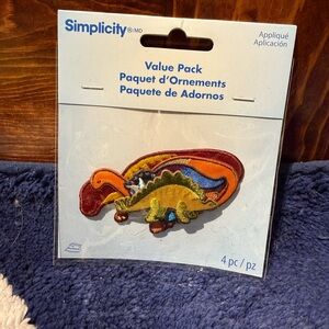 Simplicity Dinosaur Appliqué Set - Orange, Green, Brown